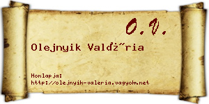 Olejnyik Valéria névjegykártya
